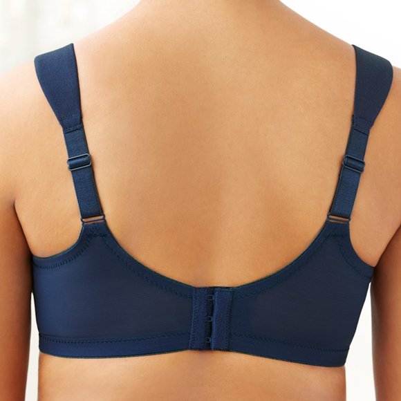Set of 3! 36D Glamorise SOFT SHOULDERS Bra (T-SHIRT) Wicking SEAMLESS BLUE NEW - Picture 4 of 14